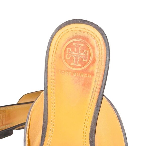 Tory Burch Rosalind Mule Womens Black Suede Pointed-Toe Slides Size 8M Leather - Picture 5 of 13